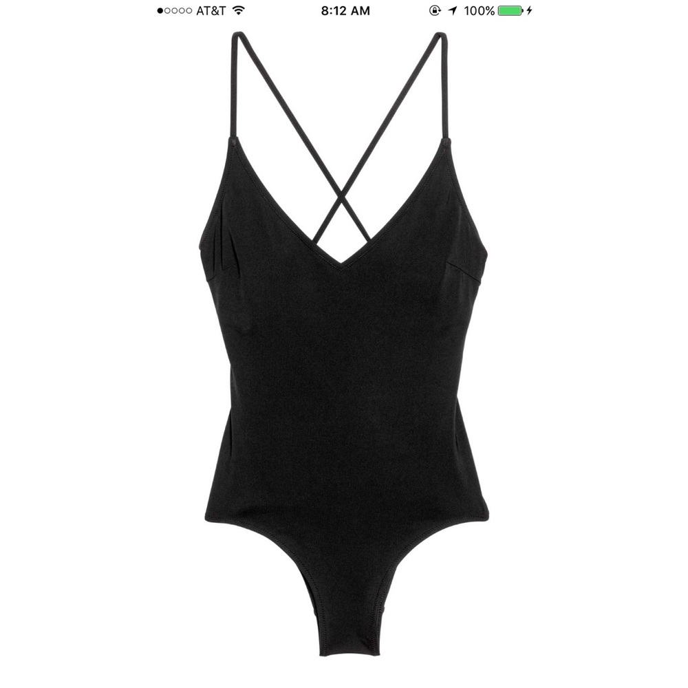 Black One Piece Swimsuit H&M NWT